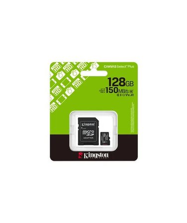 ALKASAZ GELALBE KINGSTON 128GB microSDXC Canvas Select Plus Gen3 150MB/s A1 Card + Adapter 740617348