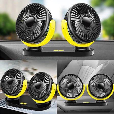 Ally Çift Başlıklı Araç Fanı Oto Fan Vantilatör R-8037-(5775)