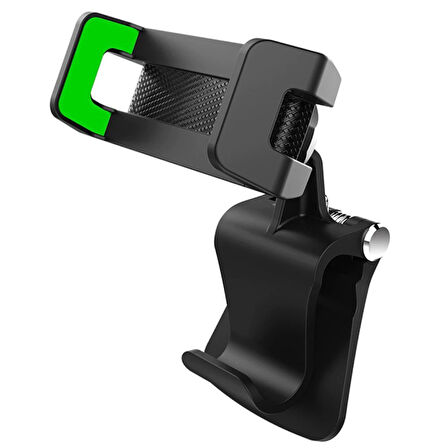 R002 Taşınabilir Çok Fonksiyonlu Klipsli Telefon Standı Telefon Tutucu (Siyah-Yeşil)