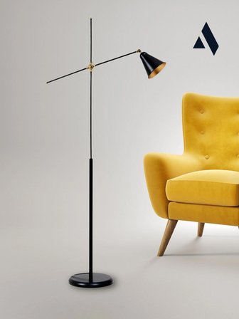 Axis Metal Lambader – Ayarlanabilir Başlık, Minimalist Dekoratif Tasarım, Gold Detaylı