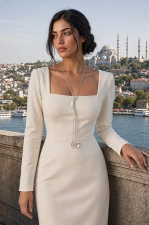 ALLONA Kadın Siyah İpli Kalp Uçlu Gümüş Kolye KOLYE-048 & Premium Kutu - Renk: Siyah / Gümüş / Beden: Tek Ebat