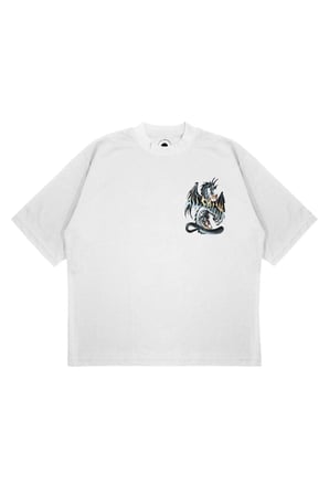 Unisex Oversize ALL SAINT DRAGON Baskılı Boxy Fit Kalın Kumaşlı (240gsm) T-shirt