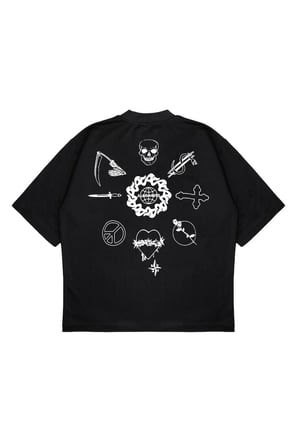 Unisex Oversize ALL SAINT KURU KAFA Baskılı Boxy Fit Kalın Kumaşlı (240gsm) T-shirt