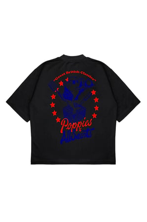 Unisex Oversize ALL SAINT POPPIES Baskılı Boxy Fit Kalın Kumaşlı (240gsm) T-shirt