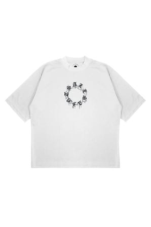 Unisex Oversize ALL SAINT YUVARLAK DİKİŞ Baskılı Boxy Fit Kalın Kumaşlı (240gsm) T-shirt