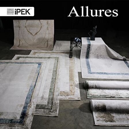 İpek Mekik Halı Allures Vizon Gri Modern Eskitme Halı
