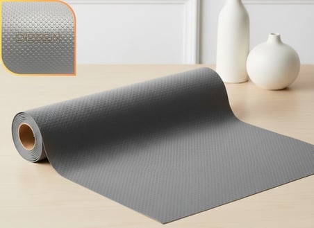 48cm X 5m -AÇIK GRİ KABARTMA NOKTA DESENLİ SUNİ DERİ Çekmece içi Kaydırmaz Halı, Raf Örtüsü