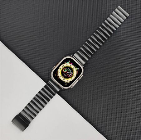 Apple Watch 8 7 6 5 4 3 Se Ultra 42 / 44 / 45 / 49 MM Uyumlu Metal Paslanmaz Çelik Kordon