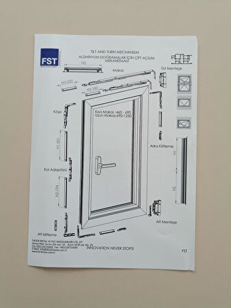 FST ÇİFT AÇILIM ALM İÇİN UZUN MAKAS  ANTRASİT GRİ 