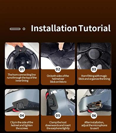 Motosiklet Kask Bluetooth Kulaklık Intercom Motor Kask Kulaklığı Su Geçirmez