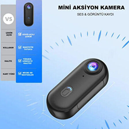 Mini Wifi Su Geçirmez Giyilebilir 1080P H.264 Aksiyon Kamerası