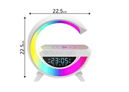 Kablosuz Şarj Istasyonu Speaker Özellikli Led Işıklı Fm Radyolu Bluetooth Speaker