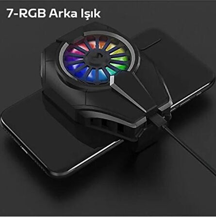 Memo DLO6 Cep Telefonu ve Tablet Soğutucu Rgb Led Soğutma Fanı