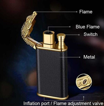 Kişiye Özel Mesajlı Ejderha Alevli Lüx Çakmak