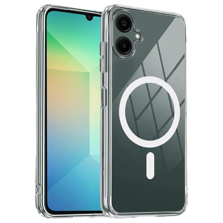 Kristal Sararmaz Şeffaf Manyetik Halkalı Samsung A07 Uyumlu Telefon Kılıfı