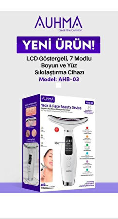  AHB-03 400mAh, 45 Derece Isıtmalı, LCD Göstergeli 7 Modlu, Boyun ve Yüz Sıkılaştırma Cihazı