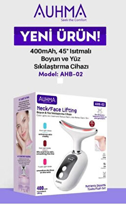 AHB-02 400mAh, 45 Derece Isıtmalı, LCD Göstergeli Boyun ve Yüz Sıkılaştırma Cihazı