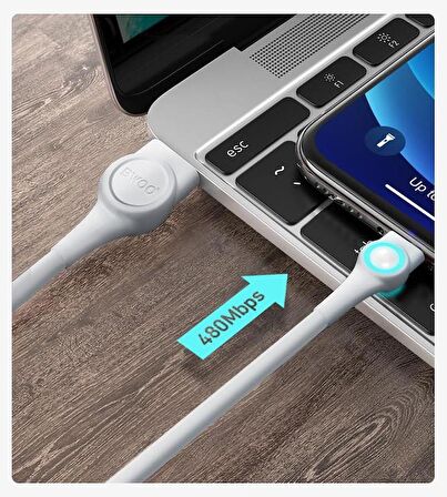 Type-c USB Hızlı Şarj Ve Data Kablosu Led Işık Göstergeli 1 Metre