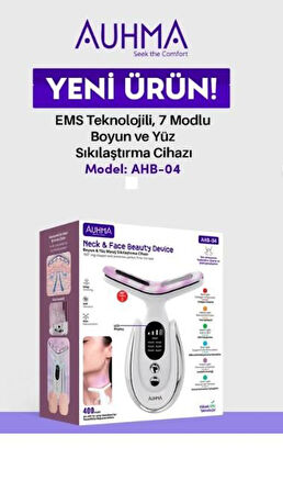 B-04 EMS Teknolojili 45 Derece Isıtmalı, LCD Göstergeli, Boyun ve Yüz Masaj Cihazı