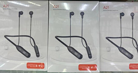A21 Bluetooth Boyun Kulaklık 200 Saat Şarj Kapasiteli Boyun Askılı Led Göstergeli Dokunmatik Kontrol 