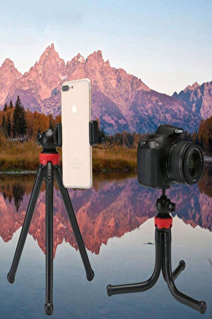 Esnek Flexible Tripod Kamera Profesyonel Telefon Tutucu 360 Derece Tripot