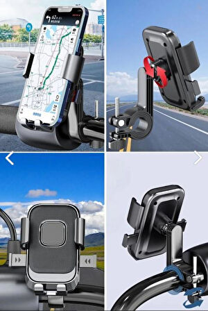 Motor,Motosiklet,Bisiklet ,Scooter İçin 360 Derece Dönebilen Gidon Versiyonu Telefon Tutucu