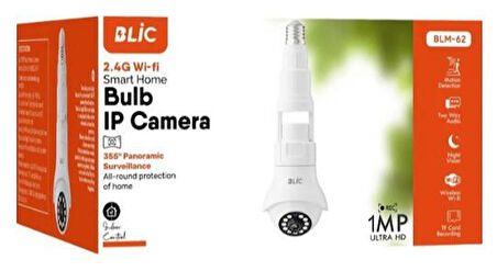 Blic Bulb 2.4g Wi-fi 1 Mp Ultra Hd 355 Derece Panoramik Ip Kamera Blm-62