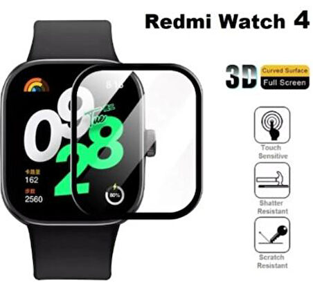 Xiaomi Redmi Watch 4 Akıllı Saat Uyumlu Tam Kaplama Full Nano Ekran Koruyucu Jelatin