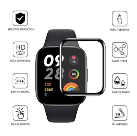 Xiaomi Redmi Watch 2 Akıllı Saat Uyumlu 5d Tam Kaplama Nano Ekran Koruyucu