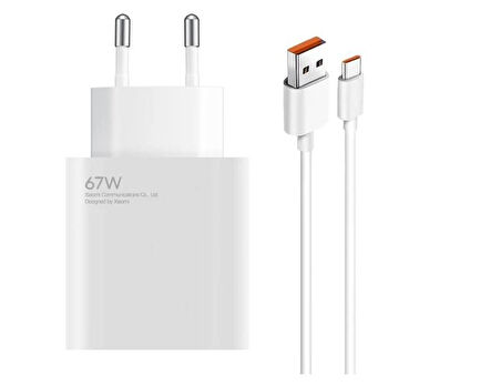67W Hızlı Şarj  Başlık ve USB Typec 1 M Kablo Şarj Seti
