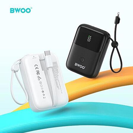 10.000 mAh Kompakt Type-C ve Lightning (iphone) Çıkışlı Led Ekranlı Hızlı Şarj Destekli Powerbank