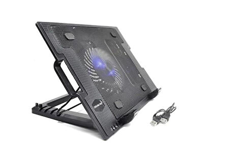  Işıklı Fanlı Standlı 17 Inç 5 Kademeli Notebook Soğutucu Stand