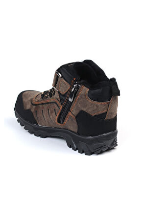 Unisex Çocuk Vizon Siyah İçi Kürklü Kışlık Termo Taban Suya Soğuğa Dayanıklı Günlük Rahat Outdoor Bot