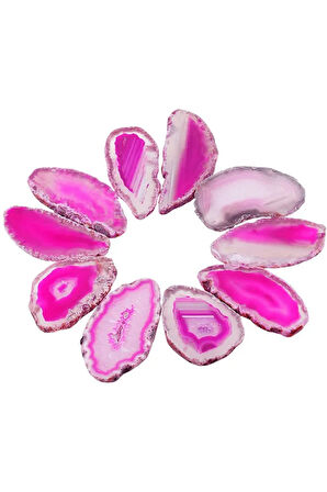 Sertifikalı Doğal Pembe Akik Taşı Plaka (6-8 Cm)