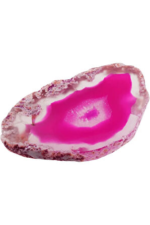 Sertifikalı Doğal Pembe Akik Taşı Plaka (6-8 Cm)