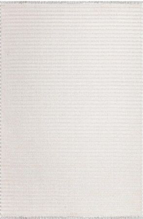 İpek Mekik Halı Almond Bej Düz Çizgili Kilim