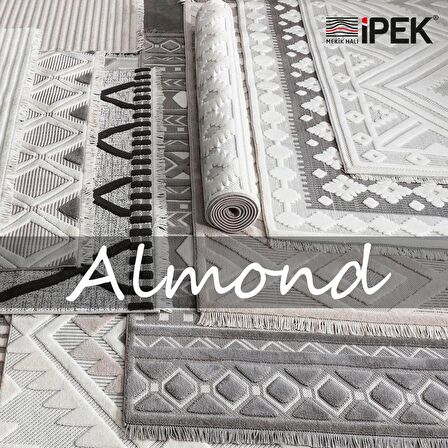 İpek Mekik Halı Almond Bej Düz Çizgili Kilim