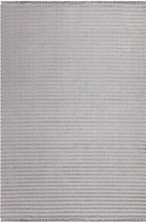 İpek Mekik Halı Almond Antrasit Çizgili Modern Kilim
