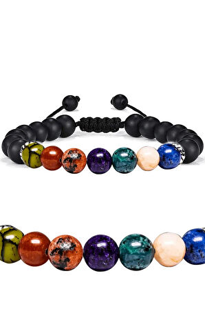 Mercan Ametist Yeşim Kalsit Lapis Doğal Taş Bileklik