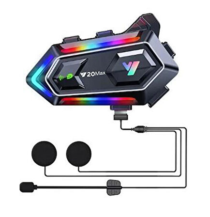 V20 Max Wireless Intercom Akıllı Motosiklet Kask Kulaklığı (300 Metreye Kadar Etkili)