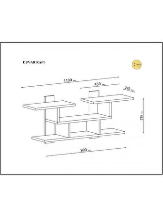 WOOD DUVAR RAFI CEVİZ