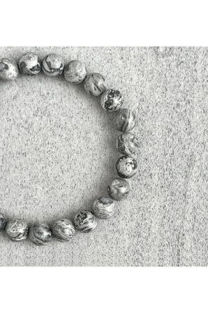 Jasper Kadın Erkek Doğal Taş Bileklik - 8 mm, Elastik