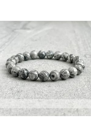 Jasper Kadın Erkek Doğal Taş Bileklik - 8 mm, Elastik
