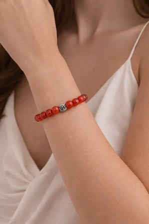 Akik Doğal Taş Bileklik | Gerçek Doğal Taş Unisex Kadın Erkek El Yapımı Minimal Günlük Bileklik