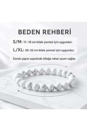 Havlit Doğal Taş Bileklik | Gerçek Doğal Taş Unisex Kadın Erkek El Yapımı Minimal Günlük Bileklik