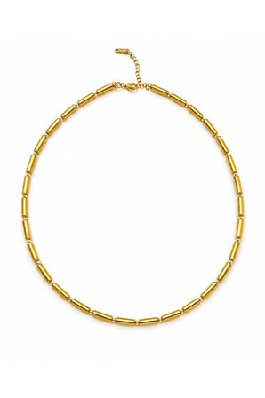 Gold Hematit Dogal Tas Kadin Kolye Silindir Kesim 4X13 Mm 45+5 Cm