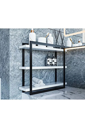  Mutfak Banyo Rafı 3 Raflı Metal Çerçeveli