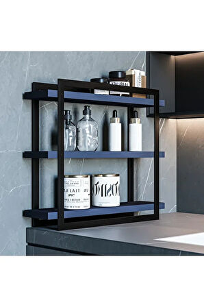  Mutfak Banyo Rafı 3 Raflı Metal Çerçeveli