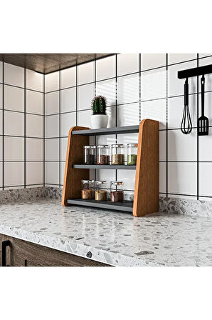 Mutfak Tezgah Üstü Organizer 3 Raflı Mutfak Banyo Düzenleyici Çift Renk
