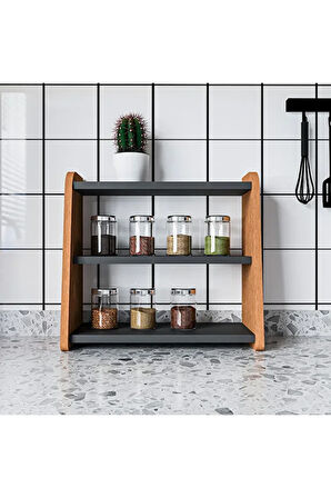 Mutfak Tezgah Üstü Organizer 3 Raflı Mutfak Banyo Düzenleyici Çift Renk